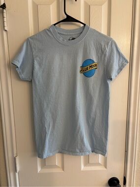 Blue Moon Shirt Adult Size Small Blue Short Sleeve Crew Neck Denver Colorado